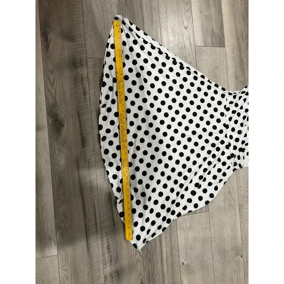 Haute Edition Polka Dot Wrap Dress Womens L White Black Short Sleeve Fit Flare - Picture 2 of 9